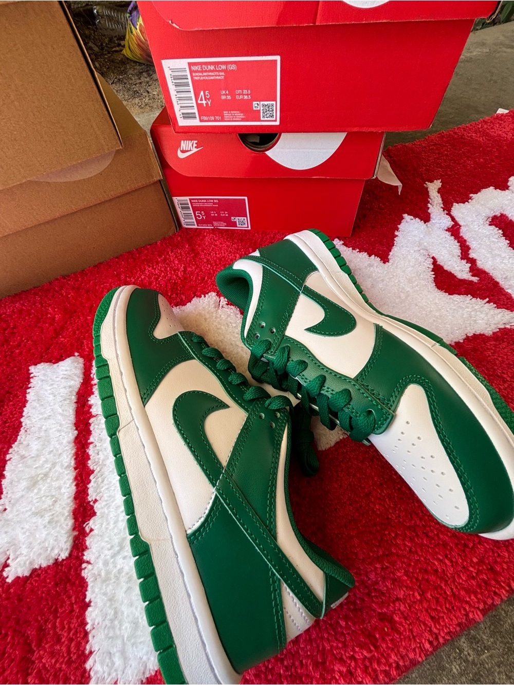 Nike Low Top Dunk in White and Green